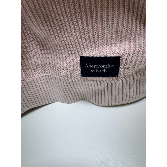 Abercrombie & Fitch Oversized Y2K Ribbed Sweater Pale Pink Barbie Core SzXL FlAW - Picture 8 of 13